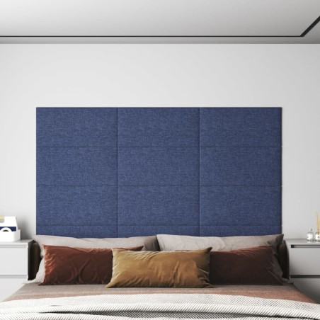 Panneaux muraux 12 pcs Bleu 60x30 cm Tissu 2,16 m² 