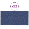 Panneaux muraux 12 pcs Bleu 60x30 cm Tissu 2,16 m² 