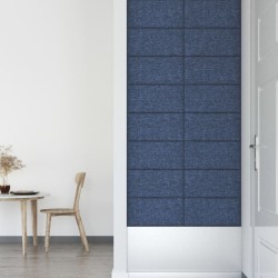 Panneaux muraux 12 pcs Bleu 60x30 cm Tissu 2,16 m² 