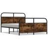 Cadre de lit en métal sans matelas chêne fumé 137x190 cm 
