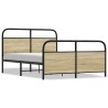 Cadre de lit en métal sans matelas chêne sonoma 137x190 cm 