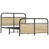 Cadre de lit en métal sans matelas chêne sonoma 137x190 cm 