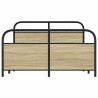 Cadre de lit en métal sans matelas chêne sonoma 137x190 cm 