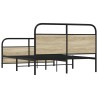 Cadre de lit en métal sans matelas chêne sonoma 137x190 cm 
