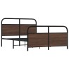 Cadre de lit en métal sans matelas chêne marron 137x190 cm 