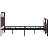 Cadre de lit en métal sans matelas chêne marron 137x190 cm 