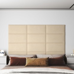 Panneaux muraux 12 pcs Crème 60x30 cm Tissu 2,16 m² 