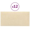 Panneaux muraux 12 pcs Crème 60x30 cm Tissu 2,16 m² 