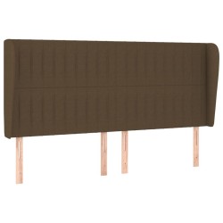 Tête de lit avec oreilles Marron foncé 163x23x118/128 cm Tissu 