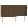 Tête de lit avec oreilles Marron foncé 163x23x118/128 cm Tissu 