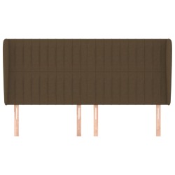 Tête de lit avec oreilles Marron foncé 163x23x118/128 cm Tissu 