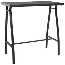 Table de bar de jardin Noir 110x60x110 cm Verre trempé 