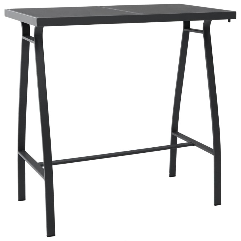 Table de bar de jardin Noir 110x60x110 cm Verre trempé Table de bar de jardin Noir 110x60x110 cm Verre trempé