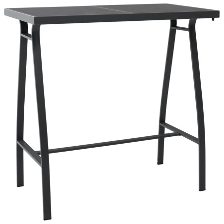 Table de bar de jardin Noir 110x60x110 cm Verre trempé 