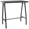 Table de bar de jardin Noir 110x60x110 cm Verre trempé 