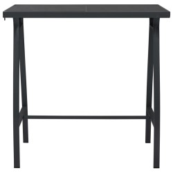 Table de bar de jardin Noir 110x60x110 cm Verre trempé 