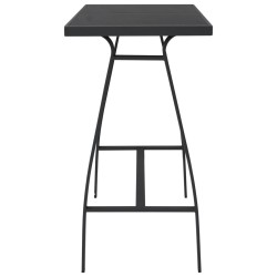 Table de bar de jardin Noir 110x60x110 cm Verre trempé 