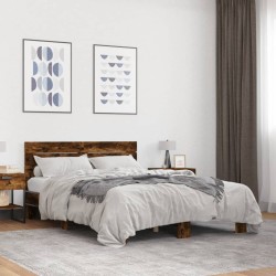 Cadre de lit sans matelas chêne fumé 120x190 cm 