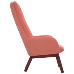 Chaise de relaxation Rose Velours 