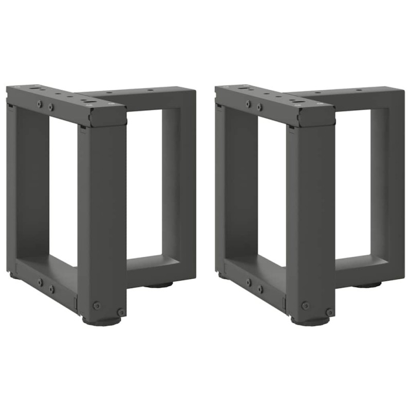 Pieds de table basse en T 2 pièces Anthracite 30x25x(30-31) cm Acier 