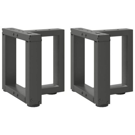 Pieds de table basse en T 2 pièces Anthracite 30x25x(30-31) cm Acier 