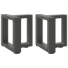 Pieds de table basse en T 2 pièces Anthracite 30x25x(30-31) cm Acier 