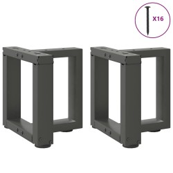 Pieds de table basse en T 2 pièces Anthracite 30x25x(30-31) cm Acier 