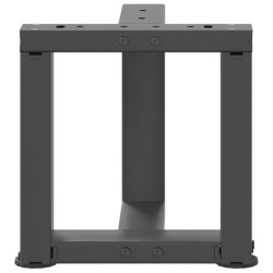 Pieds de table basse en T 2 pièces Anthracite 30x25x(30-31) cm Acier 