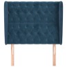 Tête de lit avec oreilles Bleu foncé 93x23x118/128 cm Velours 