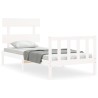 Cadre de lit sans matelas blanc 100x200 cm bois de pin massif 