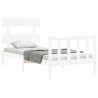 Cadre de lit sans matelas blanc 100x200 cm bois de pin massif 