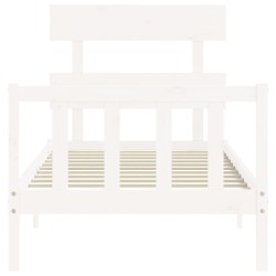 Cadre de lit sans matelas blanc 100x200 cm bois de pin massif 
