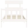 Cadre de lit sans matelas blanc 100x200 cm bois de pin massif 