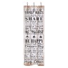 Porte-manteau mural avec 6 crochets 120 x 40 cm FAMILY RULES  