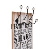 Porte-manteau mural avec 6 crochets 120 x 40 cm FAMILY RULES  