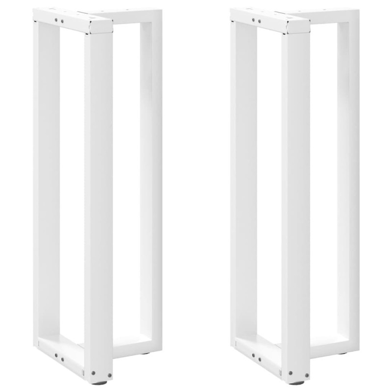 Pieds de table de bar en forme de T, 2 pièces, blanc, 40 x 35 x (110-111) cm, acier 