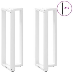 Pieds de table de bar en forme de T, 2 pièces, blanc, 40 x 35 x (110-111) cm, acier 