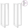 Pieds de table de bar en forme de T, 2 pièces, blanc, 40 x 35 x (110-111) cm, acier 