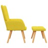 Chaise de relaxation avec tabouret Jaune moutarde Tissu 
