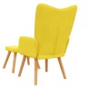 Chaise de relaxation avec tabouret Jaune moutarde Tissu 