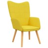 Chaise de relaxation avec tabouret Jaune moutarde Tissu 