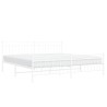 Cadre de lit métal sans matelas et pied de lit blanc 193x203 cm 