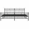Cadre de lit métal sans matelas avec pied de lit noir 193x203cm 