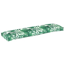 Coussins de palette pour banc 2 pcs Motif de feuilles 150x40x8 cm Tissu Oxford 