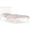 Cadre de lit sans matelas blanc bois massif 100x200 cm 