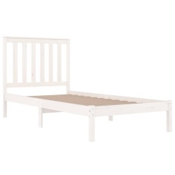 Cadre de lit sans matelas blanc bois massif 100x200 cm 
