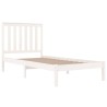 Cadre de lit sans matelas blanc bois massif 100x200 cm 