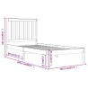 Cadre de lit sans matelas blanc bois massif 100x200 cm 