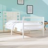 Cadre de lit sans matelas blanc 75x190 cm bois de pin massif 