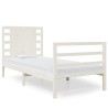 Cadre de lit sans matelas blanc 75x190 cm bois de pin massif 